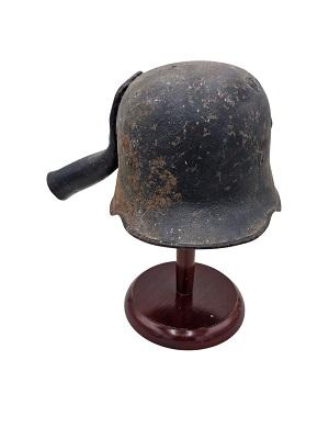 militaria : CASQUE A PURIN ALLEMAND W1 NOIR