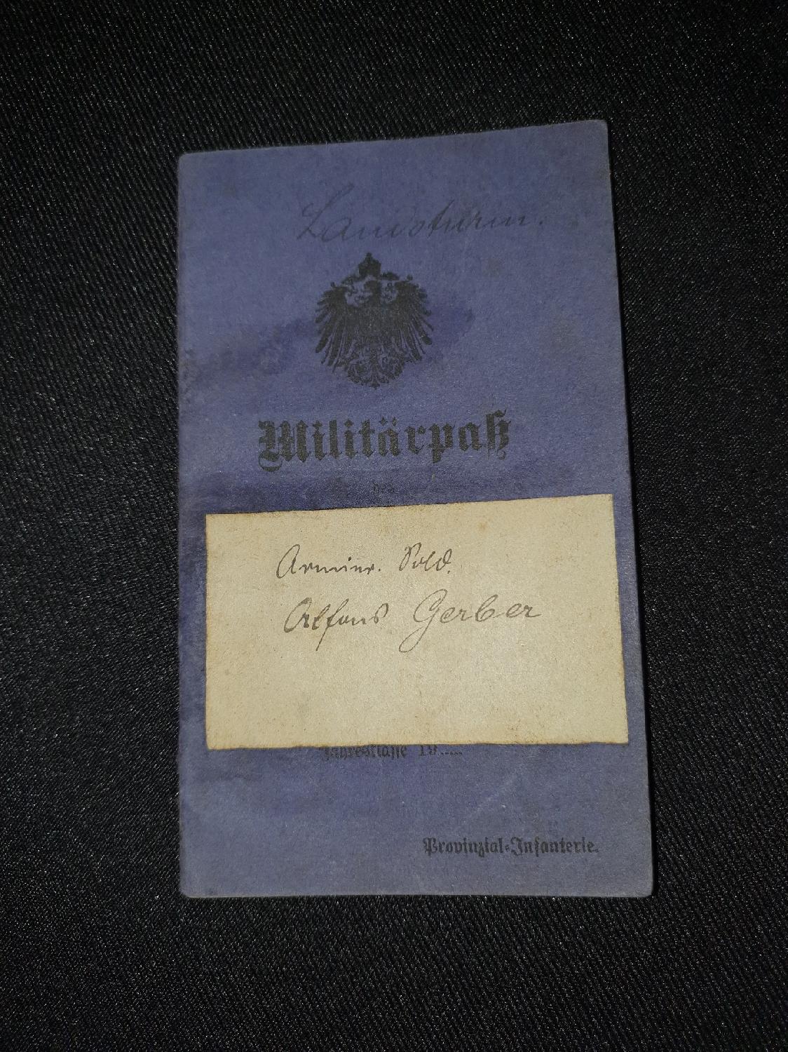 militaria : MILITÄRPASS  LANDSTURM  1915   JCP0245