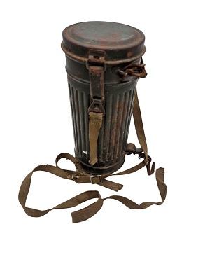 militaria : BOITIER MASQUE A GAZ ALLEMAND W2